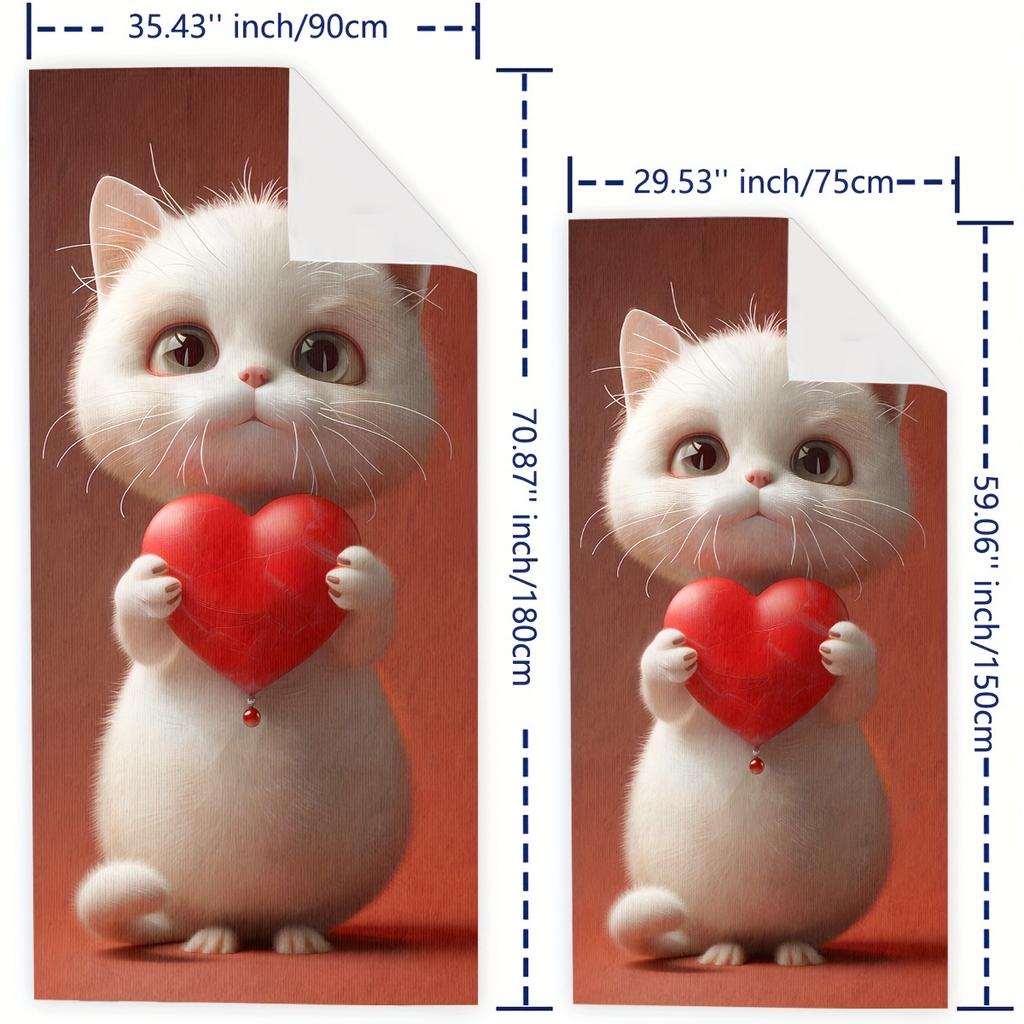 Cute Cat Cartoon Beach Towel Softabsorbent Lightweight For Travel Swimming Camping Sun-Protective Polyester Perfect Holiday Gift