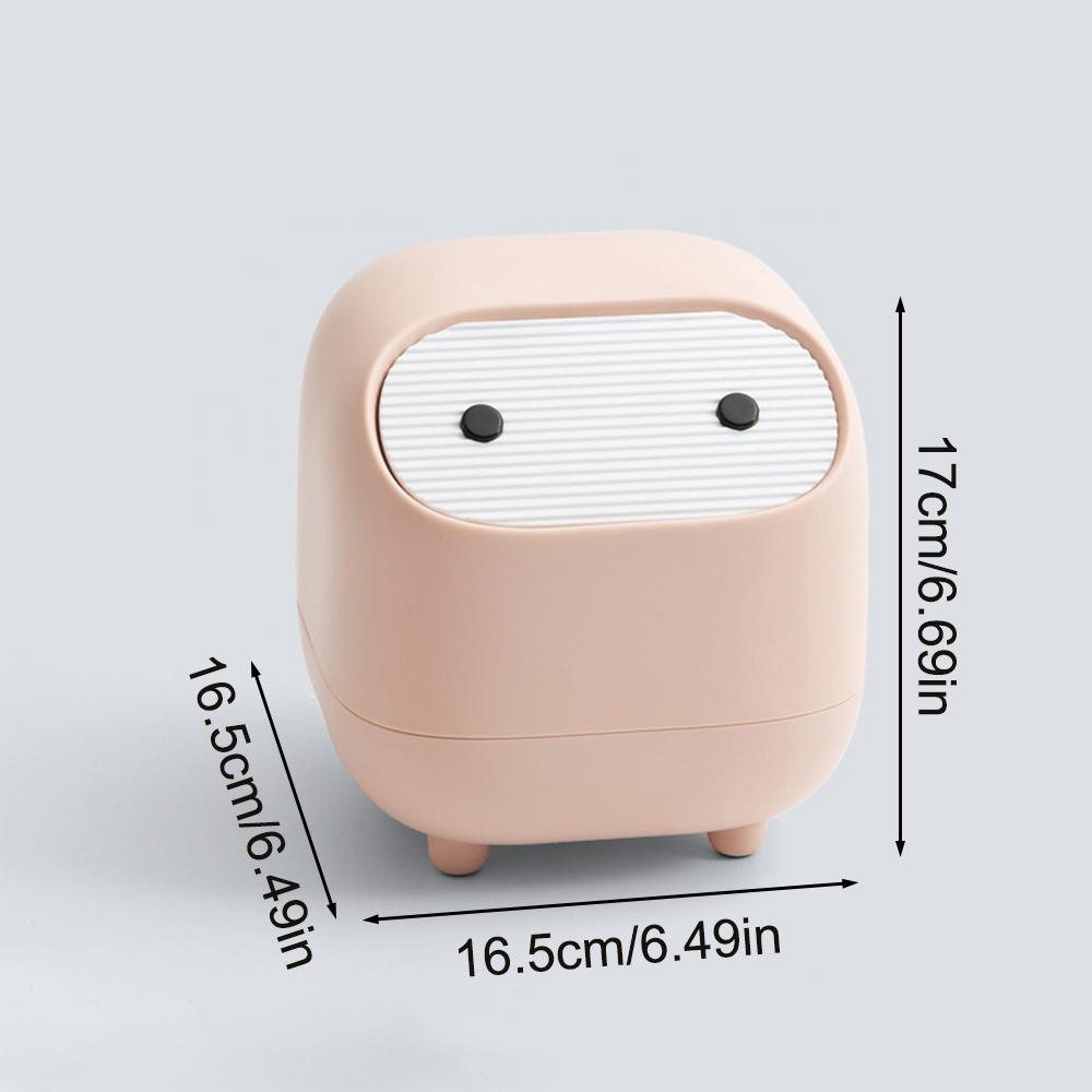 1 Household Ninja Desktop Trash Can, Mini Double-Layer Color Contrast Press Trash Can, Suitable For Dressing Table, Desk, Office