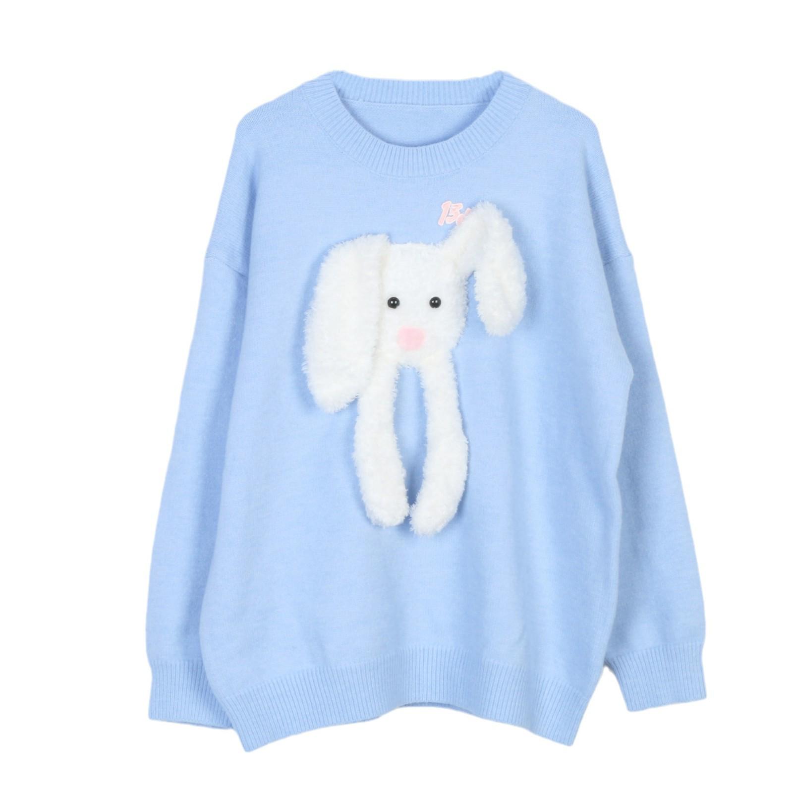 

2024 A/W Women s Cartoon Bear Long Sleeve Knit Pullover Large