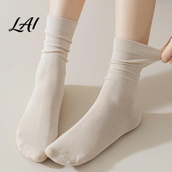 Athletic Crew Socks for Women Women Solid Color Mid-calf Socks Non-binding Versatile Commuter Style Daily Yoga And Sports Comfortable Breathable