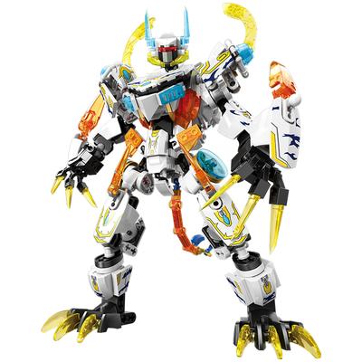 2in1 Weißer Tiger Mecha Bausteine Verwandlungsroboter Bausteine Tier Bausteine DIY Kinderspielzeug Weihnachtsgeschenk