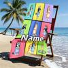 Custom Name Personalized Bluey Print Beach Towel, for Trip Camping Beach Party Home Decor, Birthday Gift for Family & Friends