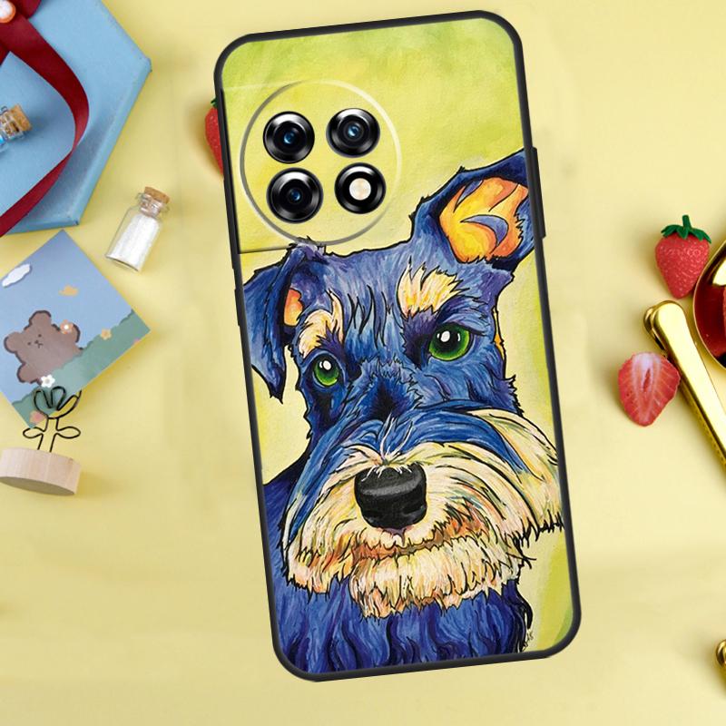 Miniature Schnauzer Dog Art Case For OnePlus 13R 12R 13T 15 13 12 11 10 9 10R 10T 8T Nord 5 CE 4 2 3 Lite N20 N30 Cover