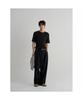 8SECONDS Ribbed Henley Neck Short Sleeve Knit Black
