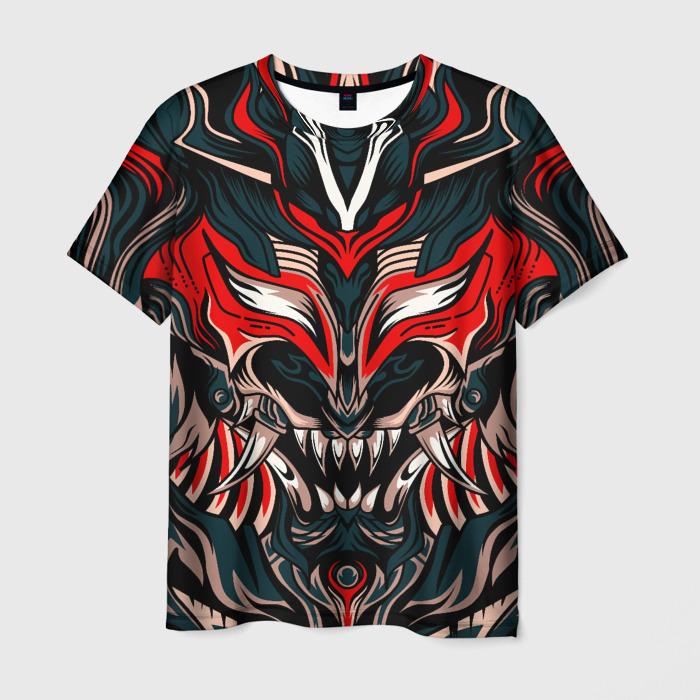 Newest Demon Samurai Mask Sakura 3D Print T shirts For Men/Women Crew Neck Short sleeve Top Fashion Oversized Punk Style T shirt
