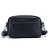 Yocipa Genuine Leather Shoulder Bag for Women, Small Crossbody Bag with Dividers, Compact Square Design, Lightweight (Black)