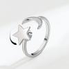 Star Rotation Ring, Female Opening Rings, Adjustable Star-moon Finger Ring