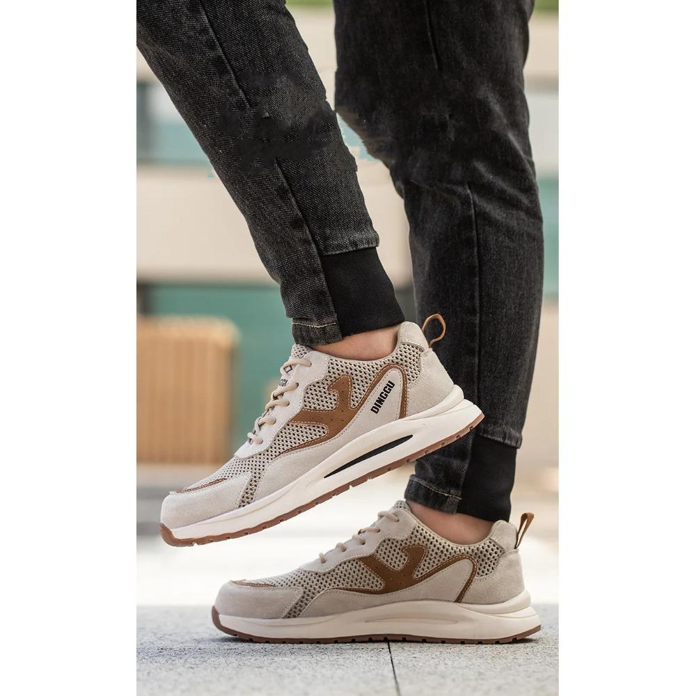 Zapatos de seguridad de verano para hombre, transpirables, con