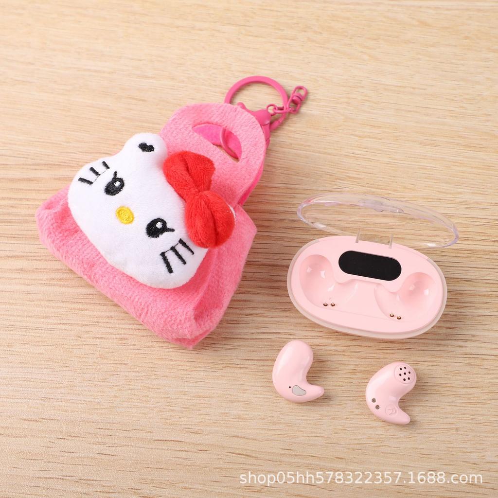 Hello Kitty Wireless Bluetooth Earphones with Cartoon Case & Coin Purse Set