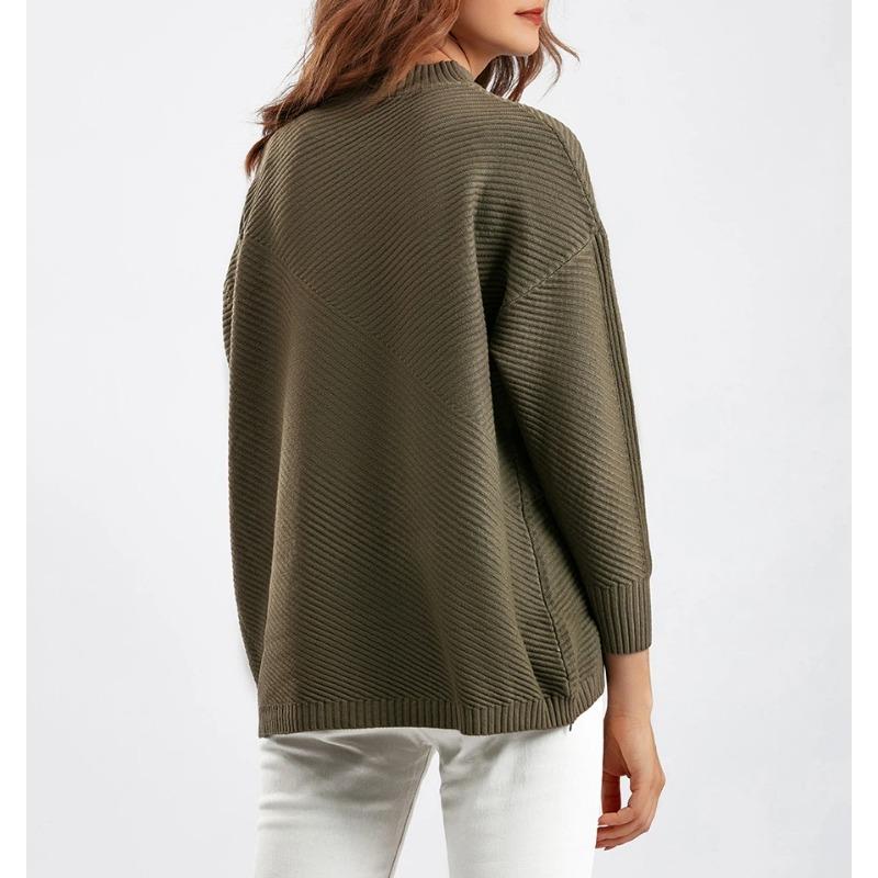 New Autumn and Winter Retro Loose Solid Color Pullover Sweater for Women Half Turtleneck Sweater Bottoming Shirt