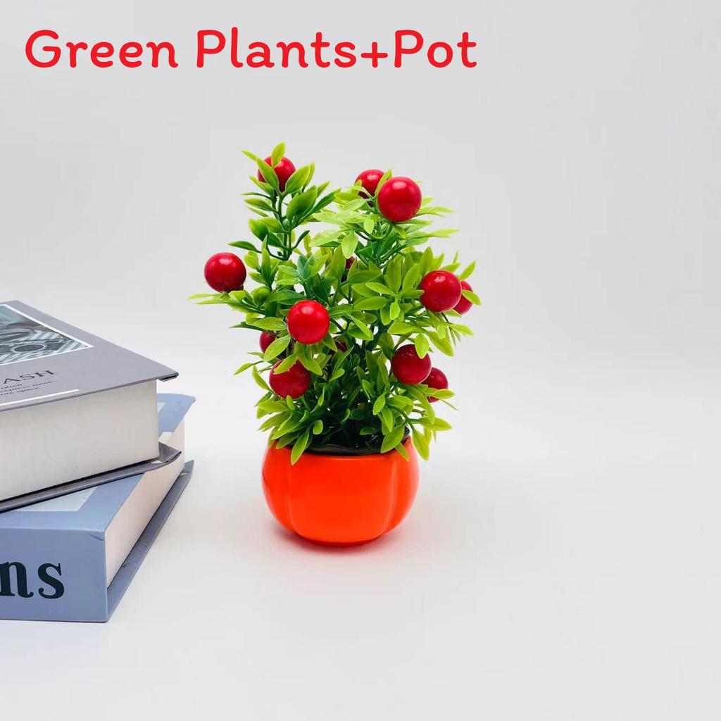 Fake Realistic Orange Fruit Tree Bonsai Celebration Decor Tabletop Arrangements