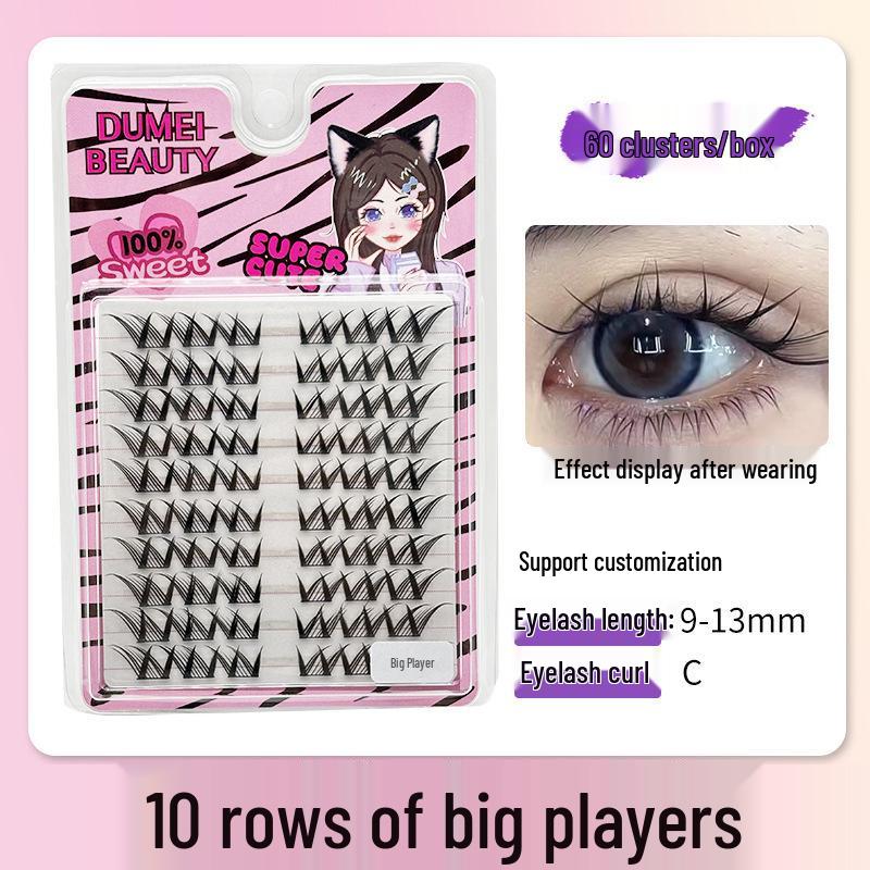 10-Row Autumn Leaf & Sunflower Faux Eyelashes - Flat, Glue-Free