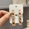 Rabbit Stud Earrings Kawaii Brown Khaki Animal Rings Earrings for Women Earring Jewelry Gifts