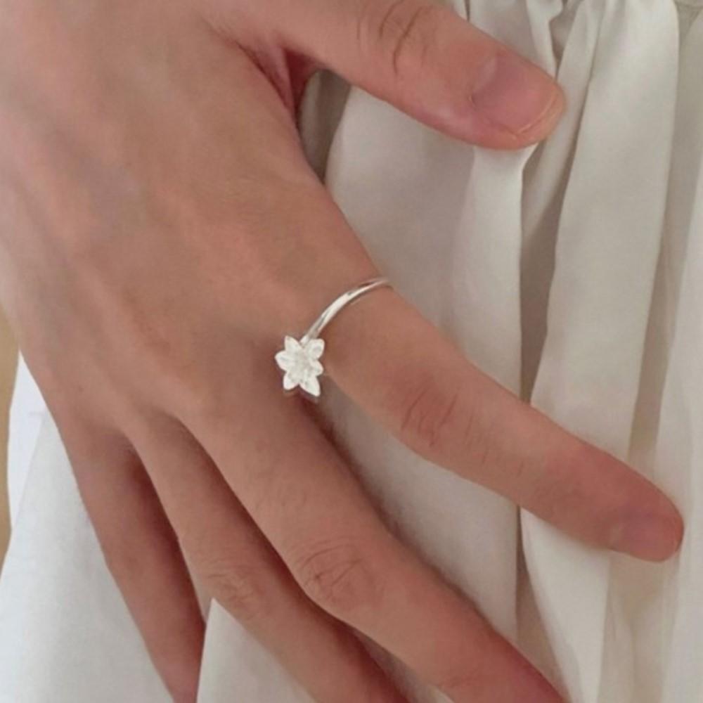 925 Silver Flower Plant Ring for Women Design Sweet Romantic Irregular Creativity Jewelry Birthday Gift Dropshipping