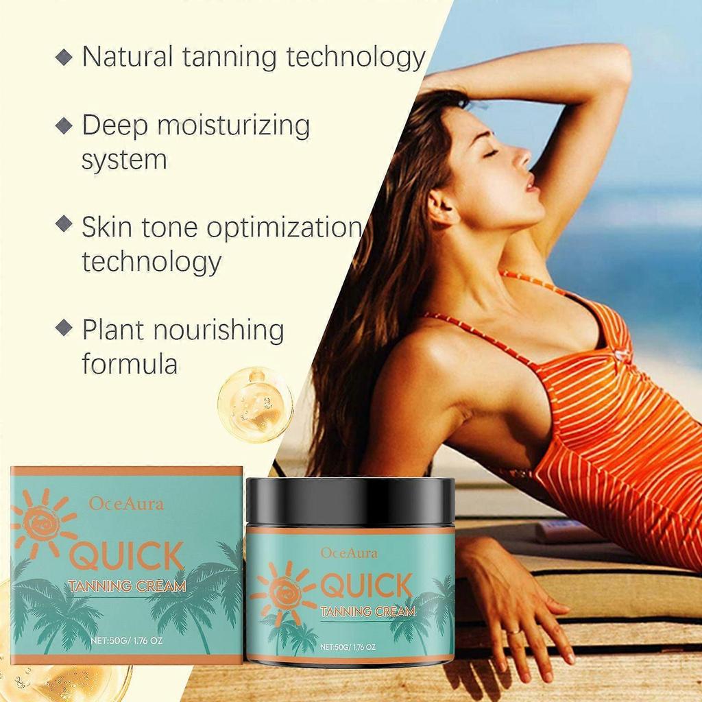 Oceaura Tan-Enhancing Moisturizing Body Cream - Outdoor Tan Boosting, Hydrating, Non-Greasy Body Cream For Wheat-Colored Skin