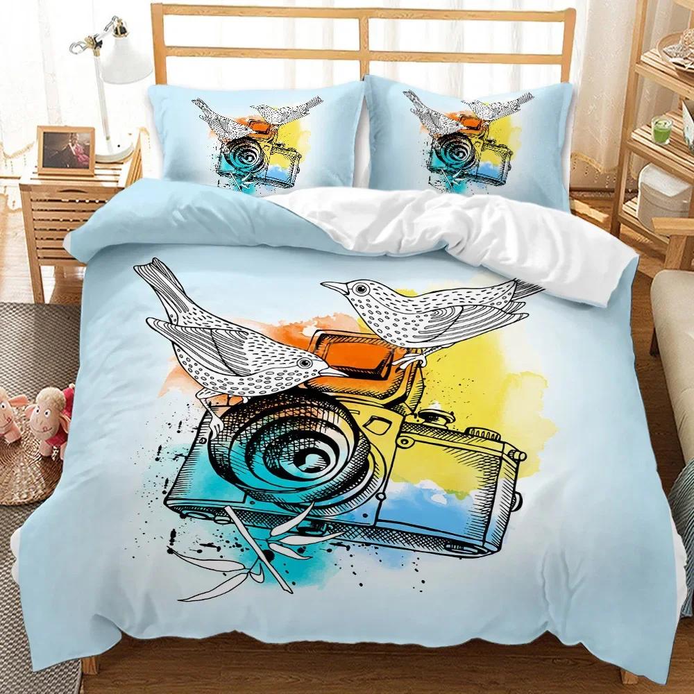3D Printed Fashion Cartoon Girl Scenery Bedding Set Modern Duvet Cover Double Twin Full Queen King Adult Kids Bedclothes Quilt