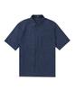 Awodeijeu Cool Linen-Like Denim Half Shirt [Blue]