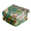 LUTBM Boho Throw Blanket for Bed Cotton Twin Size 60"x80" Floral Embroidery Quilt Lightweight All Season for Bedroom Living Room Couch Sofa Chair