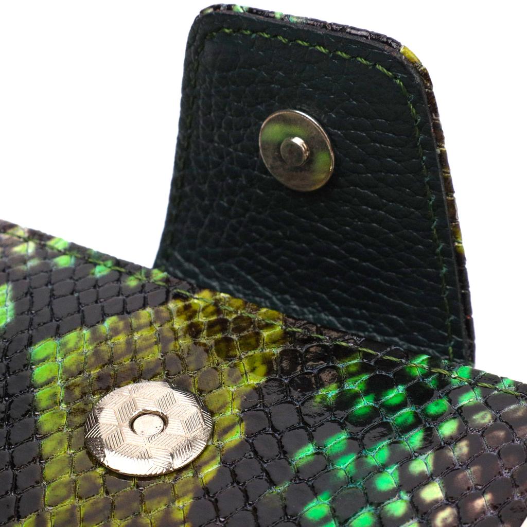 Women's Textured Vertical Purse with a Zipper Coin Holder Made of Genuine Leather with Snake Embossing CANPELLINI 21732 Multicolored