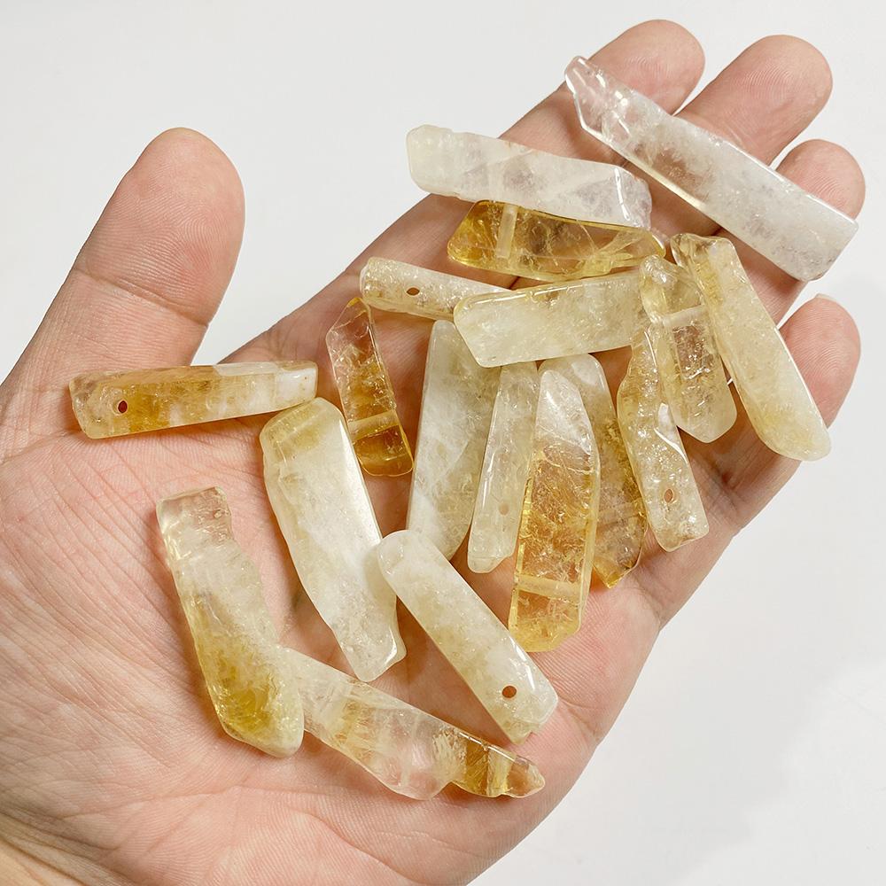 5pcs/lot Natural Gem Stone Beads Real Top Drilled Citrines Amethysts Labradorite Quartz Stick Beads For Jewelry Making Necklace