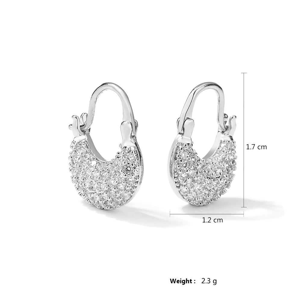 ZAKOL Fashion Gold Color Bag Shape Hoop Earrings for Women Shiny Micro Inlaid Zirconia Earring Daily Work Accessories