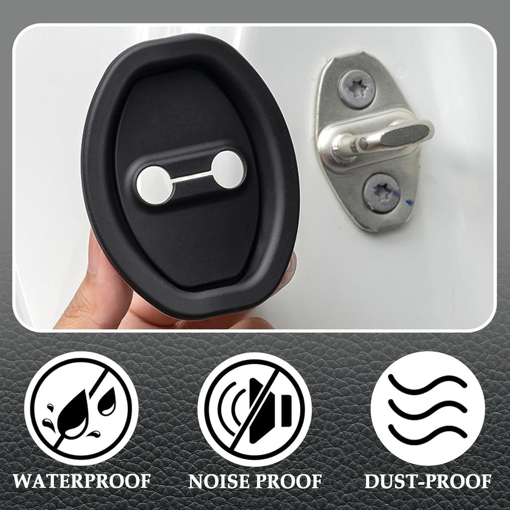 4PCS Upgraded Car Door Latch Guard Cover,Silicone Car Door Lock Cover For Car Door Protector And Noise Reduction,Universal Automotive Exterior