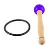 Singing Bowl Mallet Wood Handle Rubber Head Clear Beautiful Sound Percussion Stick with Rubber Ring Purple