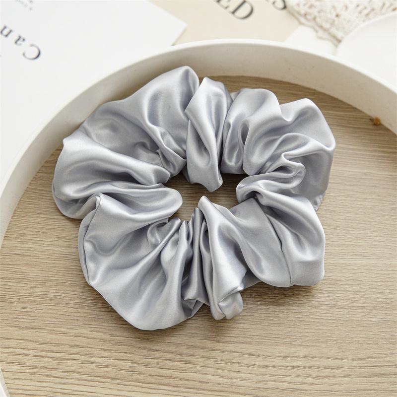 18cm Übergroße Satin Scrunchies Einfarbig Elastisches Haarband Damen Mädchen Pferdeschwanzhalter Accessoires Schicke Haargummis