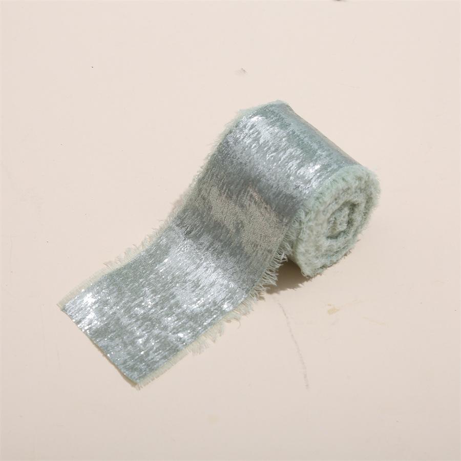 5 Yards Frayed Edged Satin Handmade Bronzing Ribbon for Wedding Invitation Bouquets Birthday Party DIY Decoration Gift 3Roll