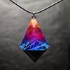 Handcrafted Necklace Adornment with Enchanting Landscape Inside Eye Catching Neckchain with Glow Snow Mountain Pendant