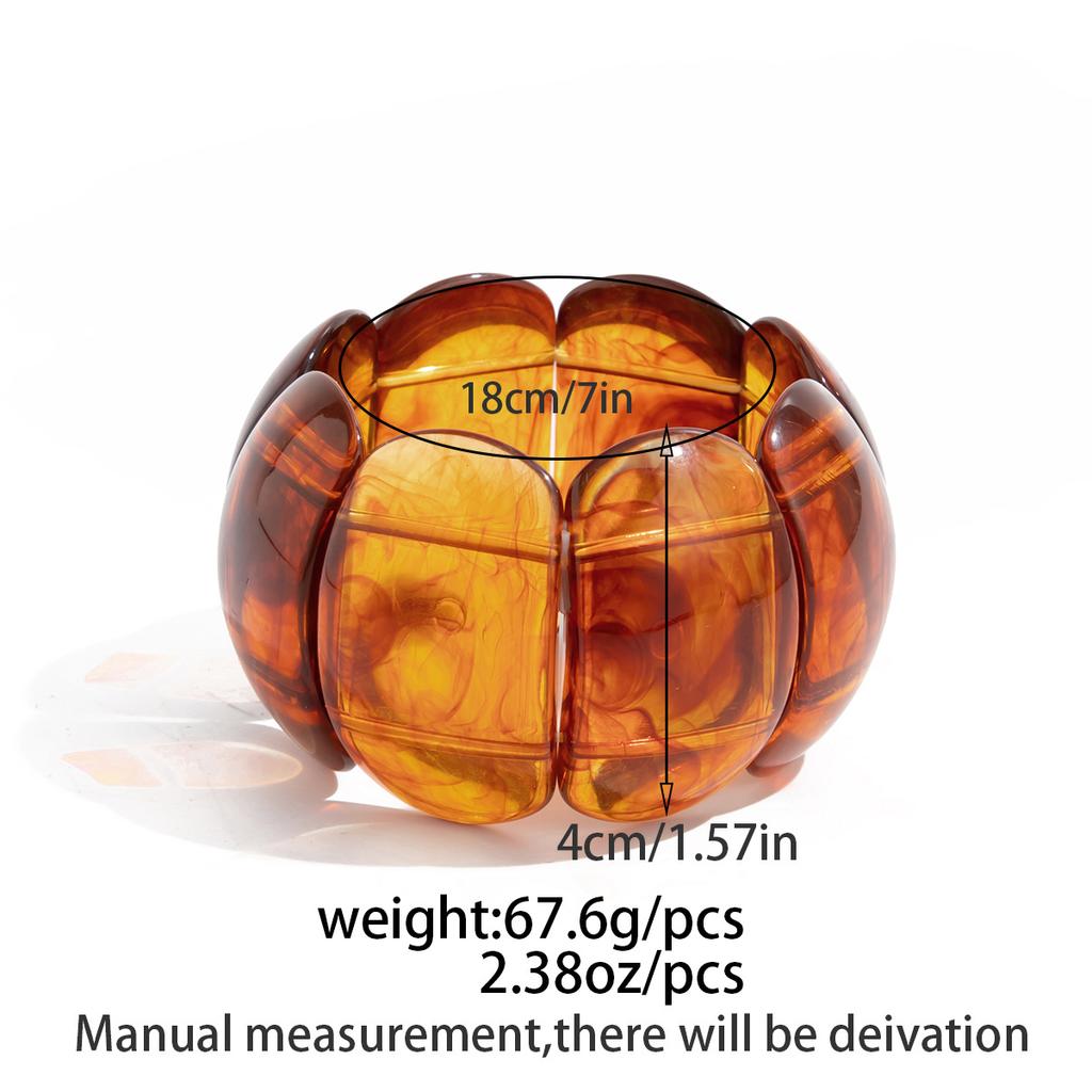 Maillard Style Smudged Acrylic Oval Bracelet, Exaggerated Special-shaped Resin Splicing Bracelet