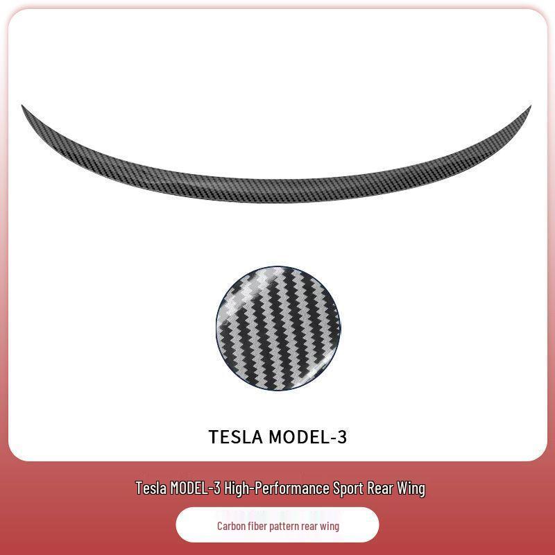 Tesla Model Y/3 Carbon Fiber Rear Wing: Enhances Performance, Reduces Wind Resistance, No Drilling Required.