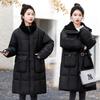 Down Cotton Jacket Women's Mid-length Winter Thickened and Explosive High-end Small Man Padded Jacket Korean Cargo Lamb Wool Cotton Jacket