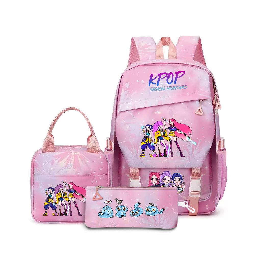 School Season Printed Student Schoolbag Backpack Shoulder Pencil Bag Three-Piece Set