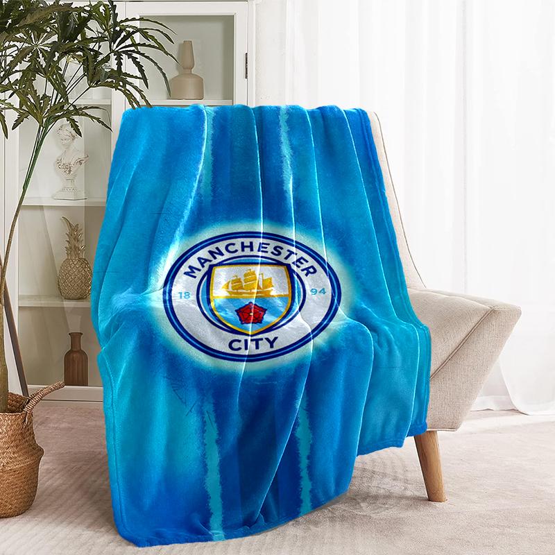 Manchester City FC Print Blanket - Soft & Comfortable, for Bedroom, Travel, Sofa, Home Decoration - Birthday Christmas Gift for Friend