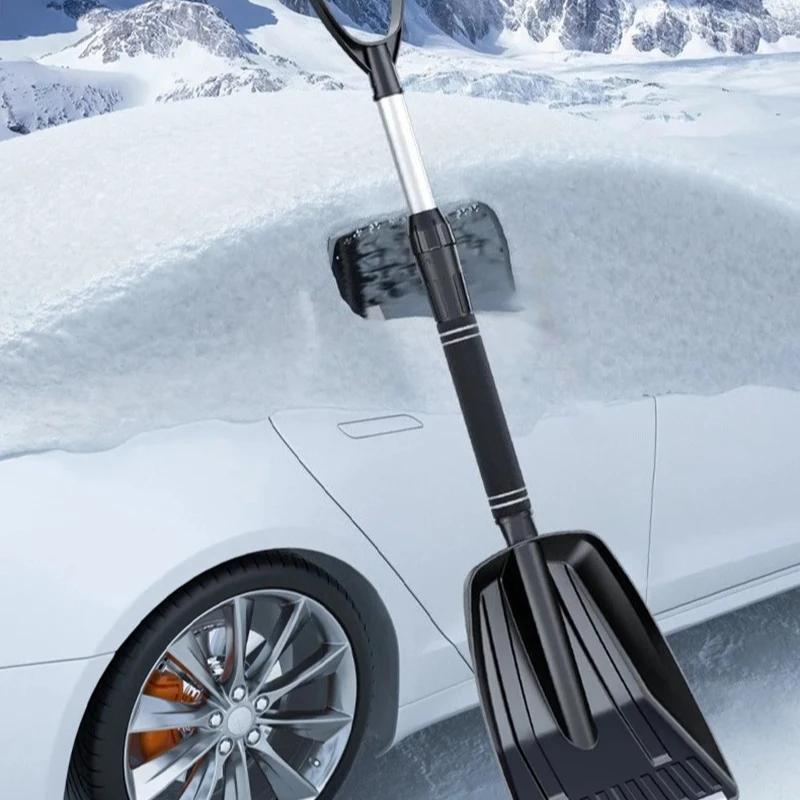 Telescopic Snow Remover Tool - Retractable Outdoor Aluminum Alloy Ice Shovel, Camping Garden Survival Shovel Tools