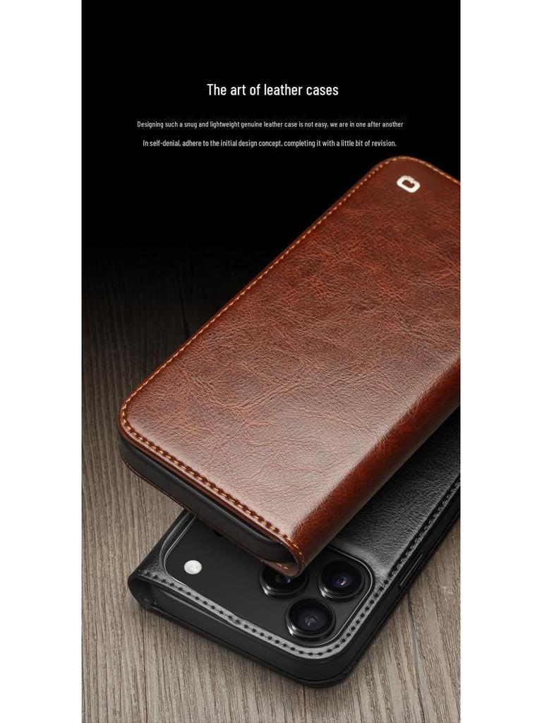 Chali iPhone 17 Pro Max Leather Flip Cover with Stand & Card Slots - Full Coverage Protective Case