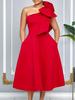 Plus Size Women's One-Shoulder Bow Evening Dress - Summer Fashion African Style
