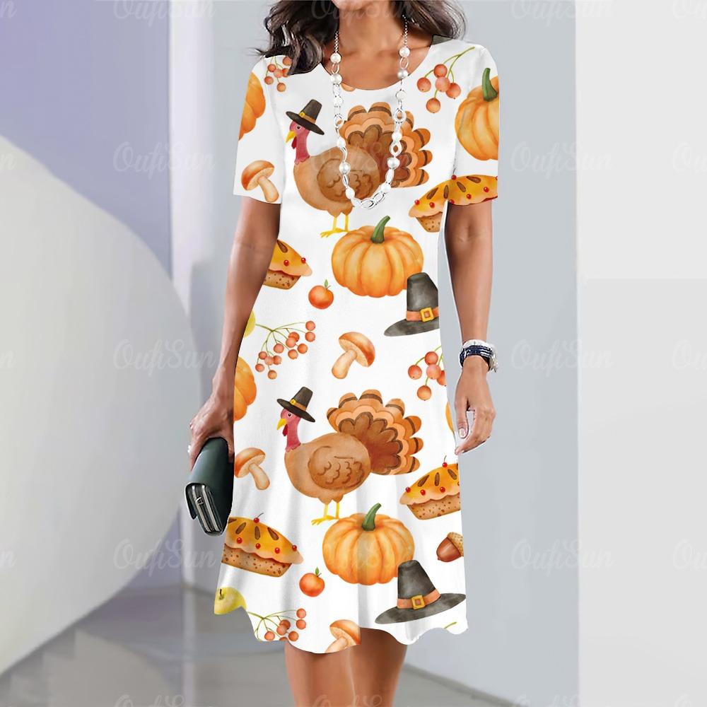 New Women's Pattern Printed Dress Elegant and Beautiful Midi Dress Plus Women's Summer Dress