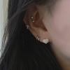 My Omelet [92.5 Silver] Tiny Heart Pearl Earrings