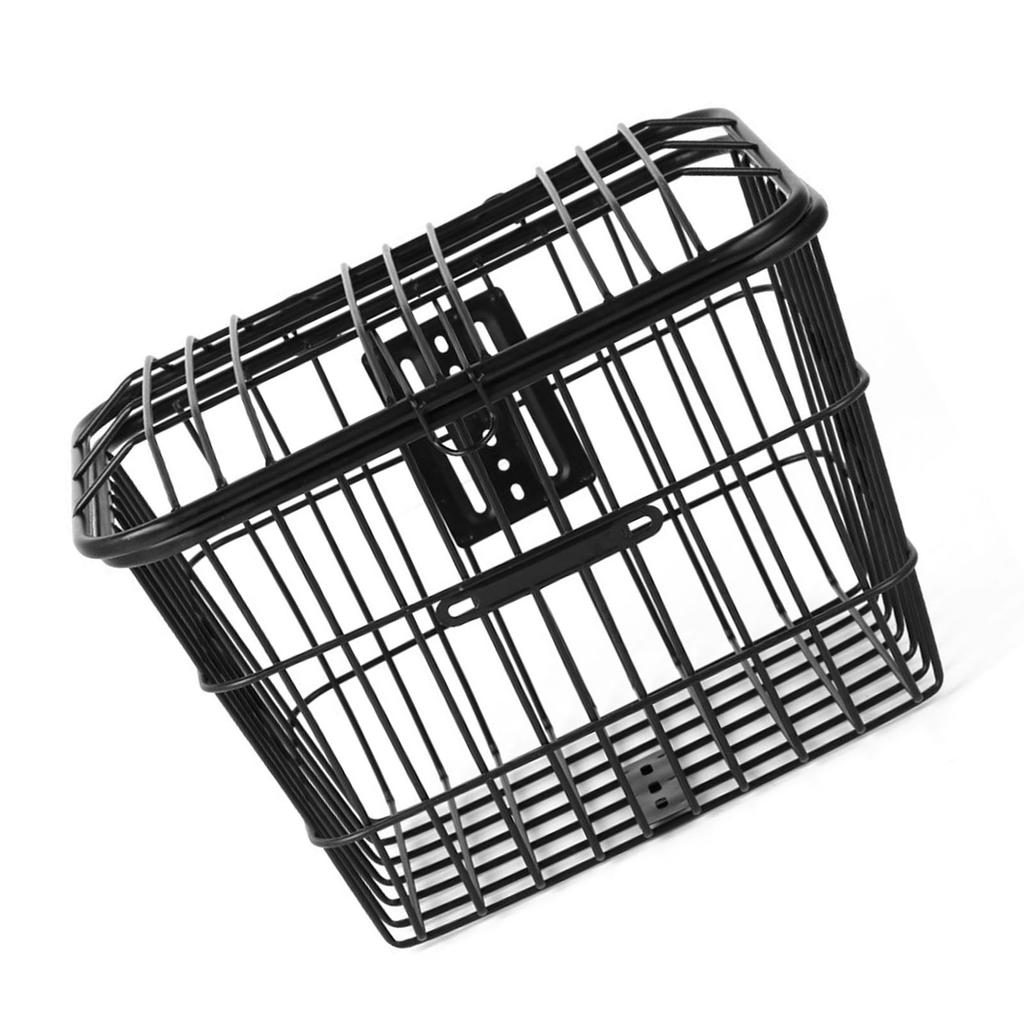 Bike Front Basket Universal Rustproof Strong Load Bearing Large Space Metal Iron Wire Electric Bike Basket for Outdoor