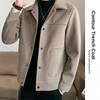 Men's Khaki and Black Casual Loose Thin Jacket for Spring and Autumn