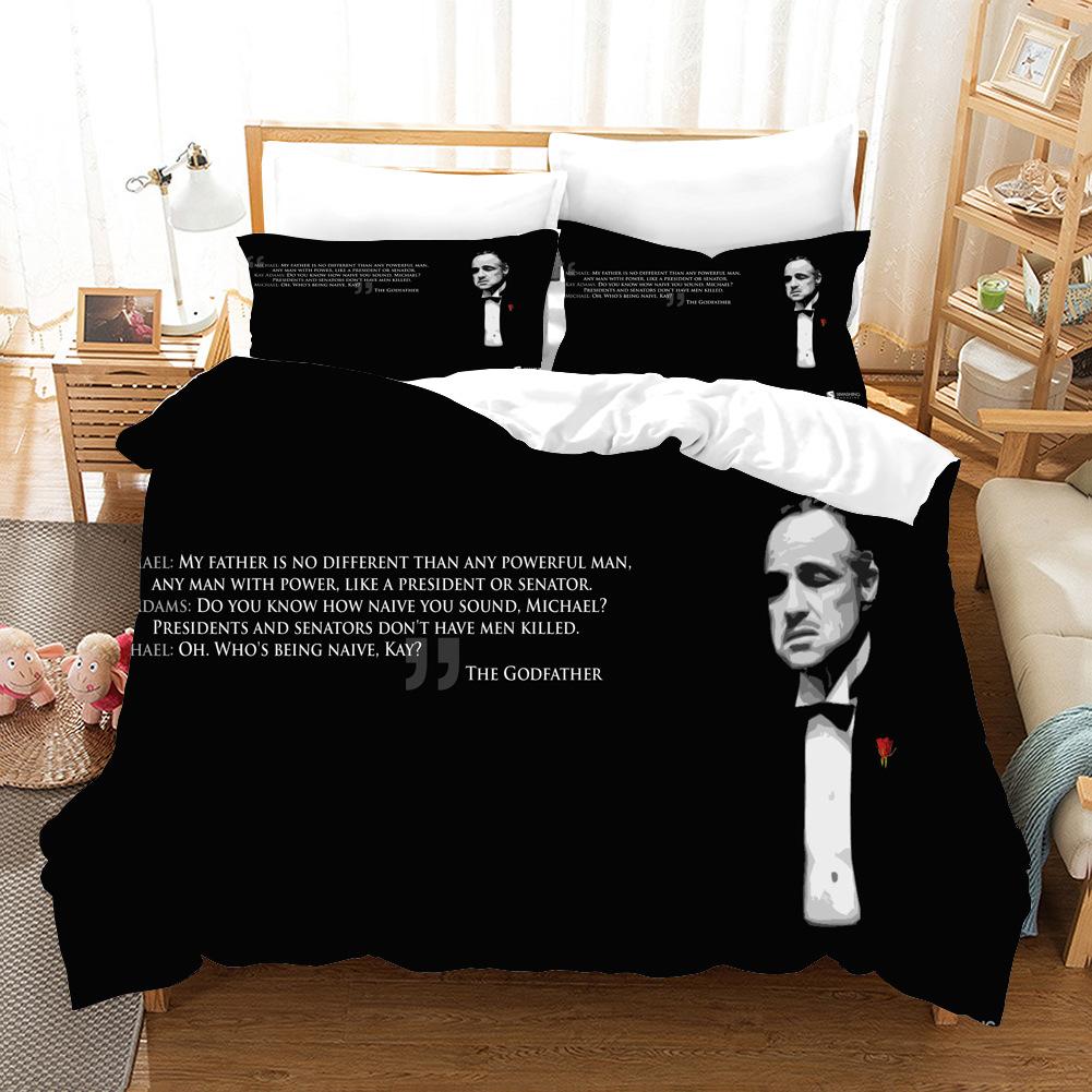 Comforter Godfather Bedding Set Single Twin Full Queen King Size Gangster Boss Bed Set Aldult Kid Bedroom Duvet Sets 3D Print 011