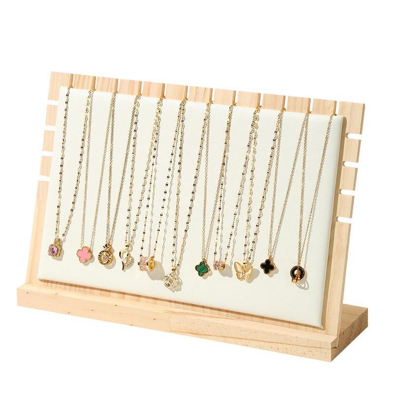 Jewelry Display Stand Necklace Hanging Rack Bamboo Wood Jewelry Stand Bracelet Storage Rack Sweater Chain Display Stand Stall