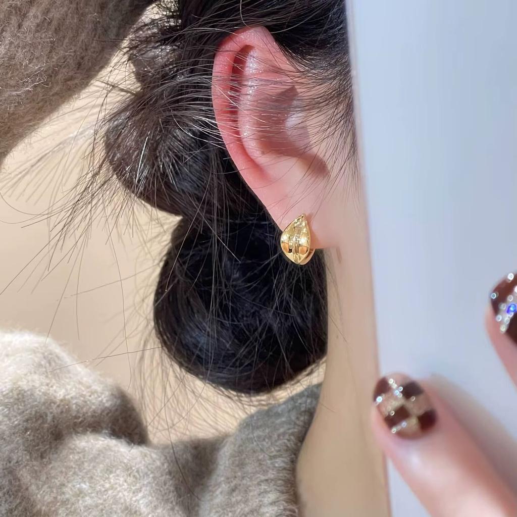 Leaf Earrings Buckle Light Luxury Niche Earrings Trendy Gift Elegant Lady's Accessories Classic Jewelry Unique Design Sense Anti-allergy Earrings