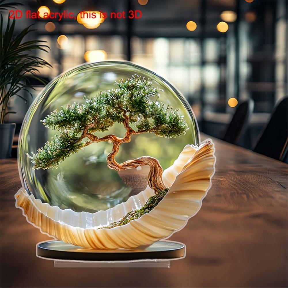 Simple Pine, 2D Flat Acrylic, Desktop Decoration, Suitable for Office, Living Room, Ornaments, Christmas, Halloween