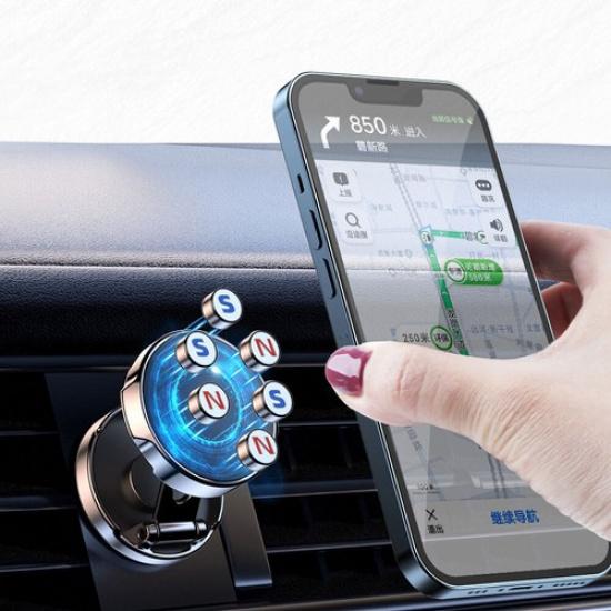 360° Rotating Magnetic Phone Holder Stand Car Dashboard Mount Kit Accessories