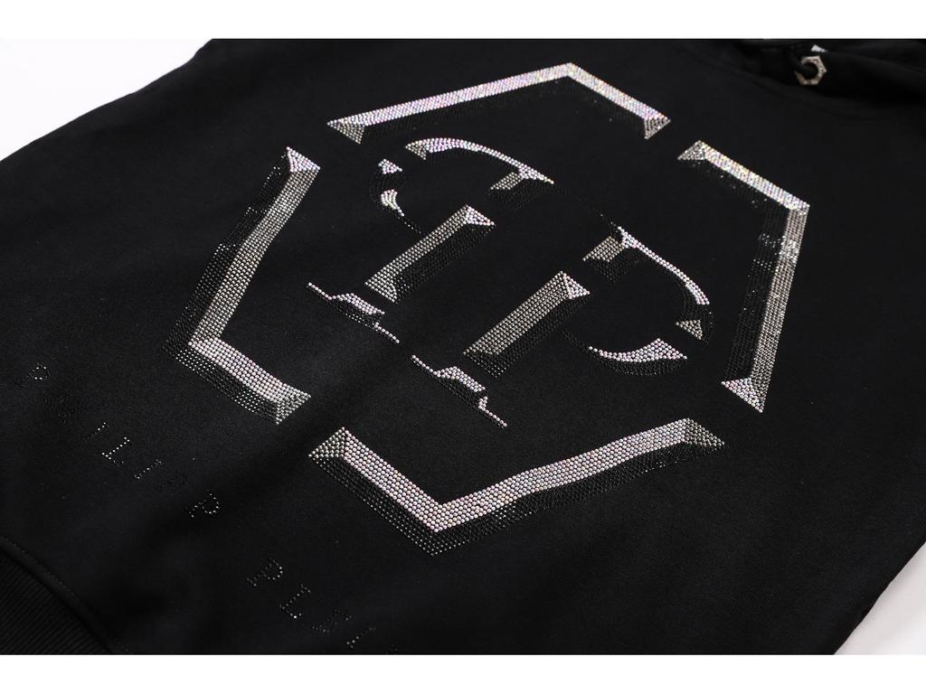 Philip Plein Herren Kapuzenpullover mit Strasssteinen - Trendige Herbst/Winter Streetwear