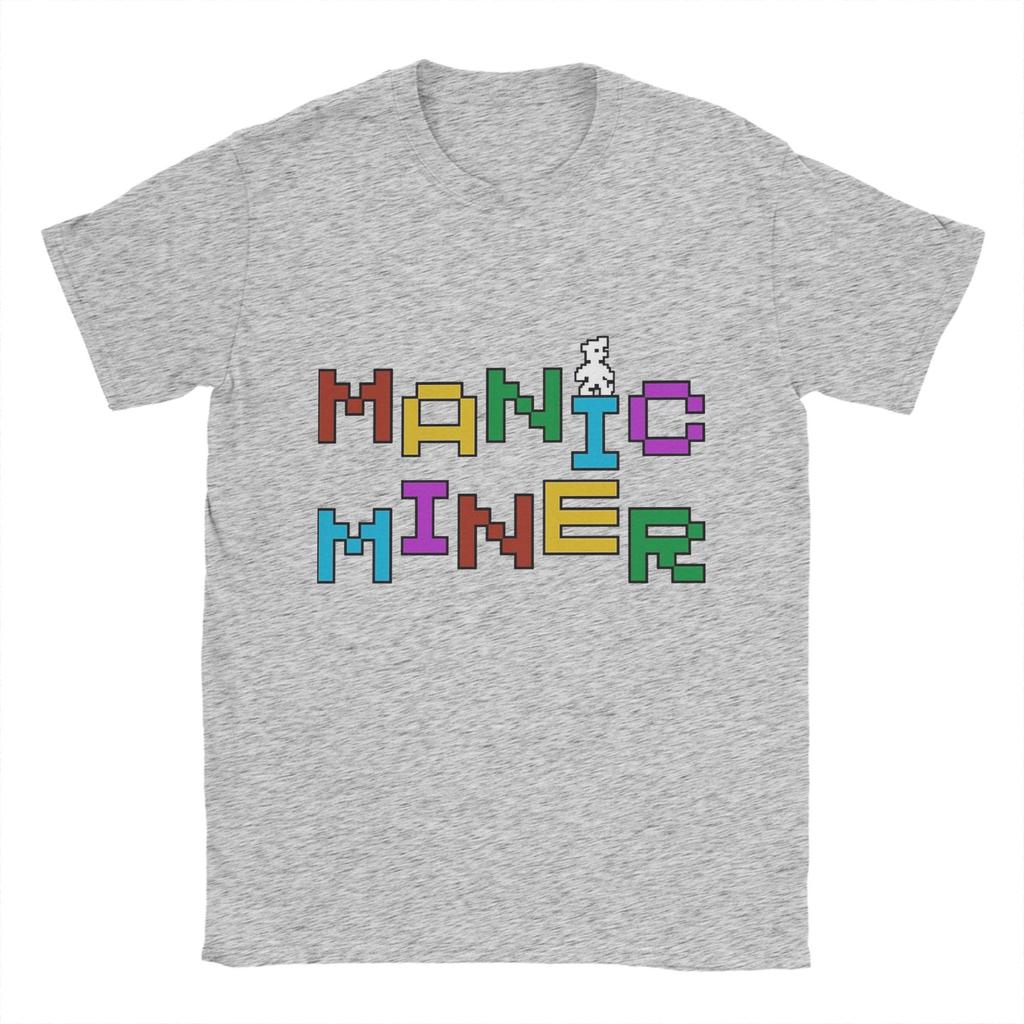 Manic Miner   T Shirt Summer  Retro Game  Hip Hop T-Shirts Man Pure Cotton Crew Neck Plus Size  Clothing Short Sleeve Basic Tops