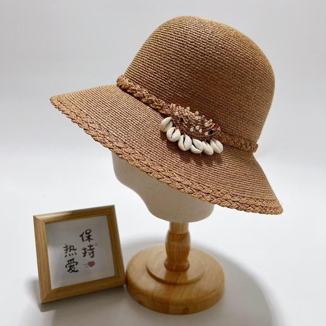 

Dale Le Lafite Straw Hat Women S Fine Braids Handwoven High-End Hat Beach Hat Women S Summer Versatile M（56-58cm） колір темно кави